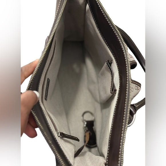 Dooney &Bourke Canvas Double Pocket Handbag with Leather Trim - Picture 7 of 15